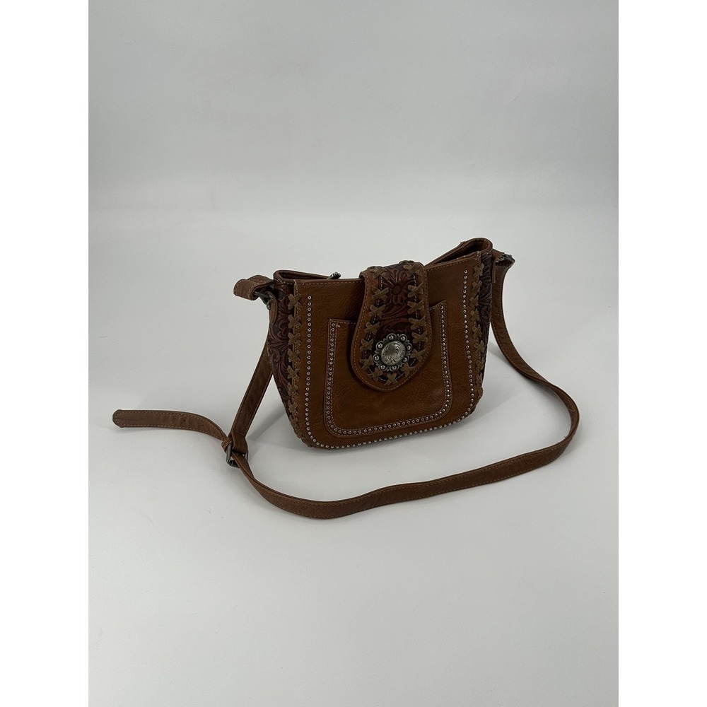 Trinity‎ Ranch Leather Crossbody Purse Brown